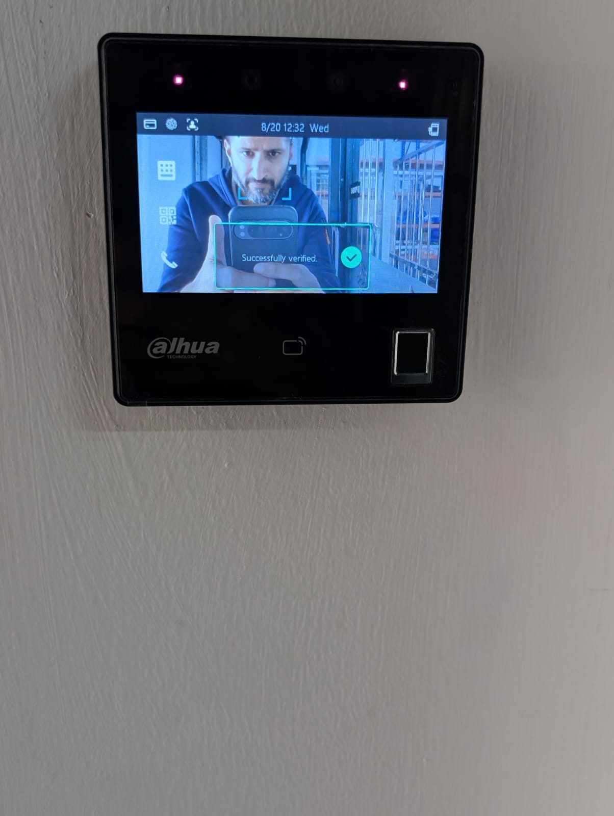 Dahua face recognition access control terminal at main entrance